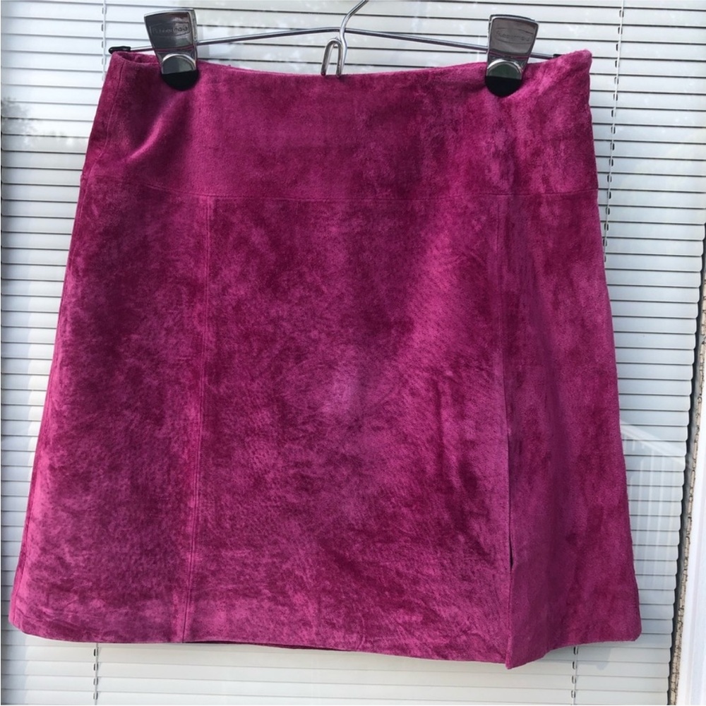 Pink suede skirt